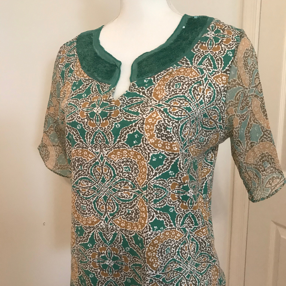 Caribbean Joe  Sequin Embellished  Top